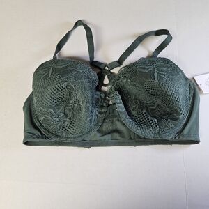 Auden 36D‎ Demi Coverage Elegant Lace Green Bra